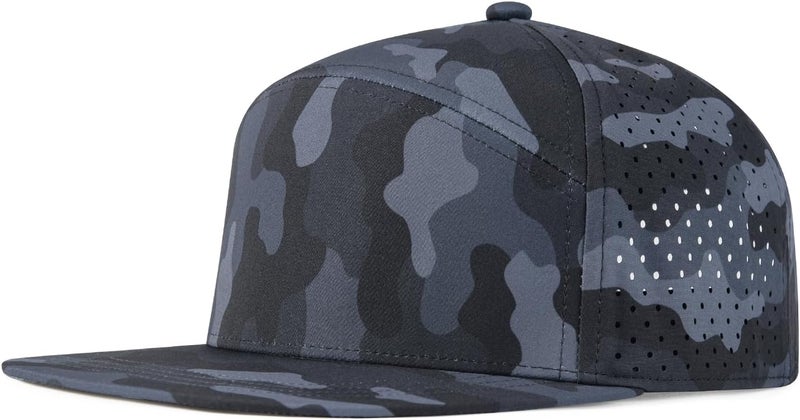 FEINION Men Flat Brim Adjustable Performance Hat Snapback Laser Perforated Baseball Cap - Image 1